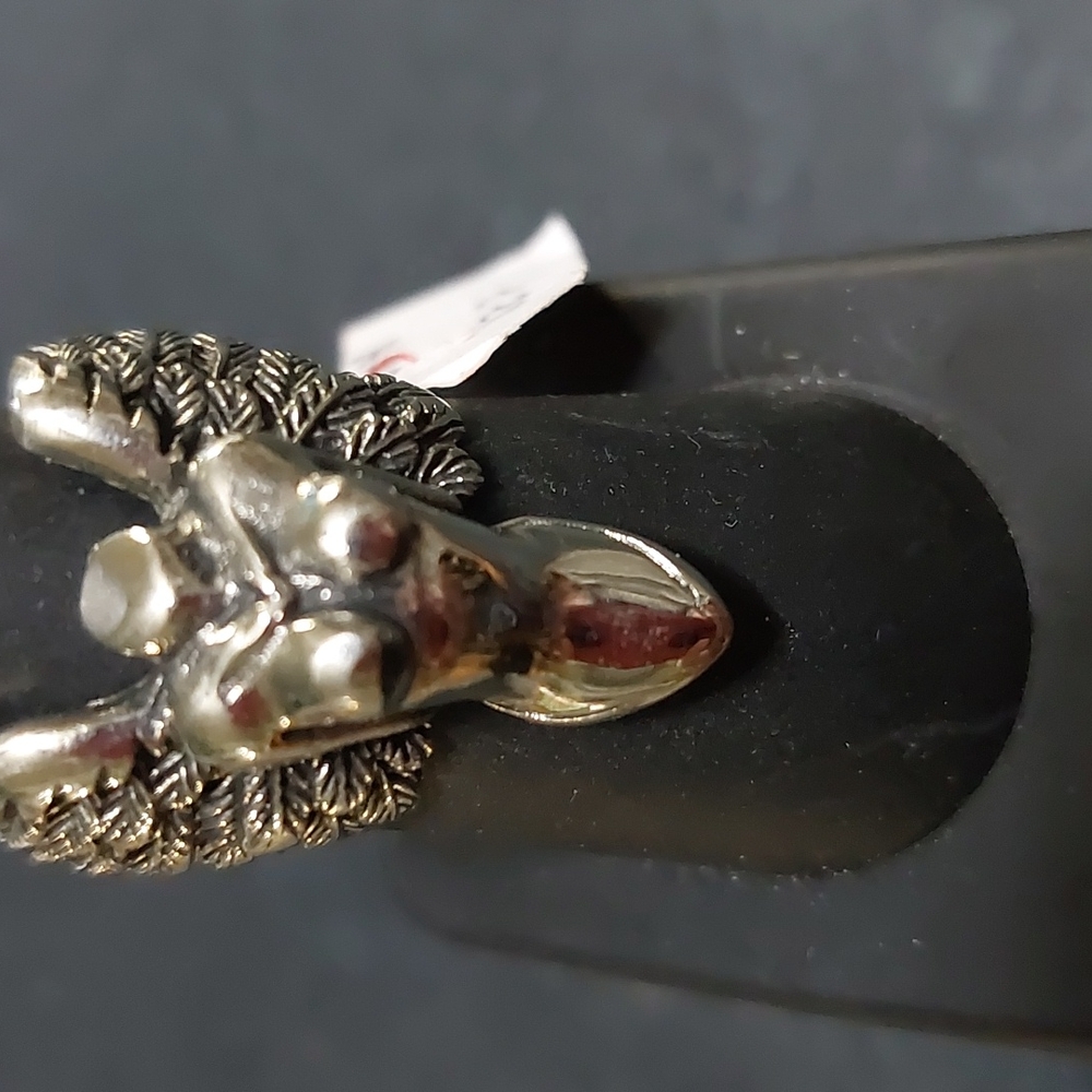 White  brass Headless Angel Ring  Sz7